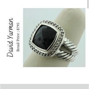 David Yurman Petite Albion Onyx 7mm Ring Size 7. Excellent condition- FIRM price